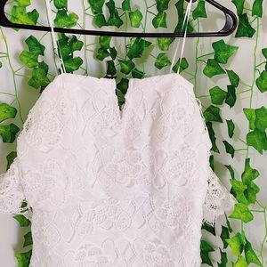 White Lace Off-The-Shoulder Dress